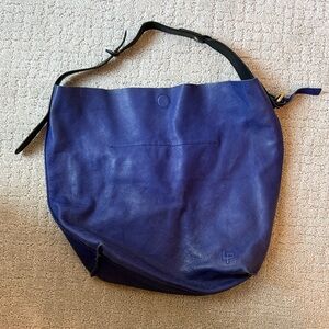 Linea Pelle Blue Leather Shoulder Bag